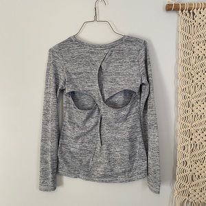 Open-back workout shirt